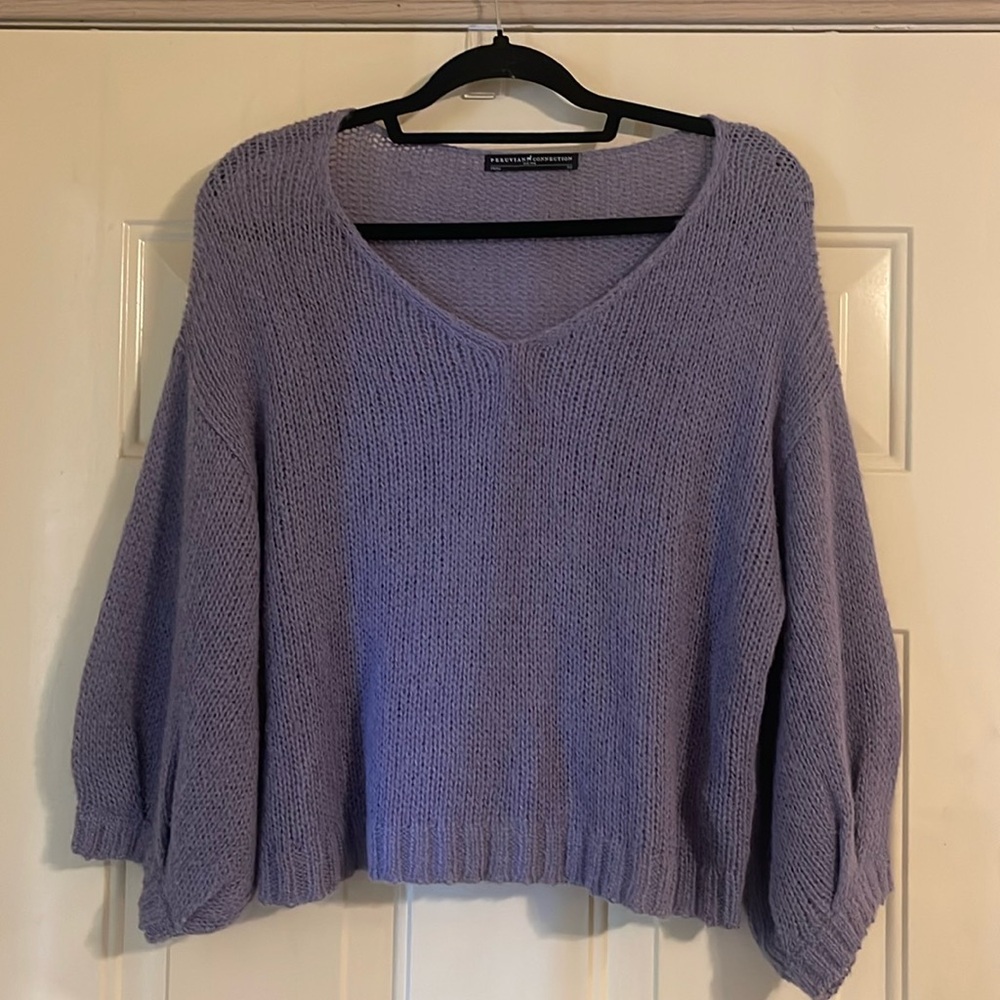 Peruvian Connection Lilac Sweater